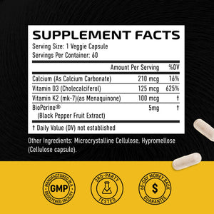 Vitamin K2 + D3 Capsules